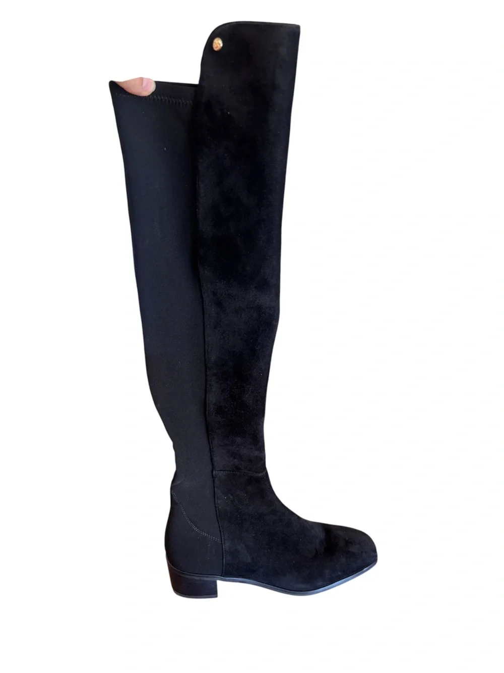 Stuart Weitzman Reserve Suede Over-the-Knee Boots in Black